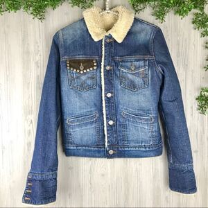 Juicy couture sherpa lined denim jacket